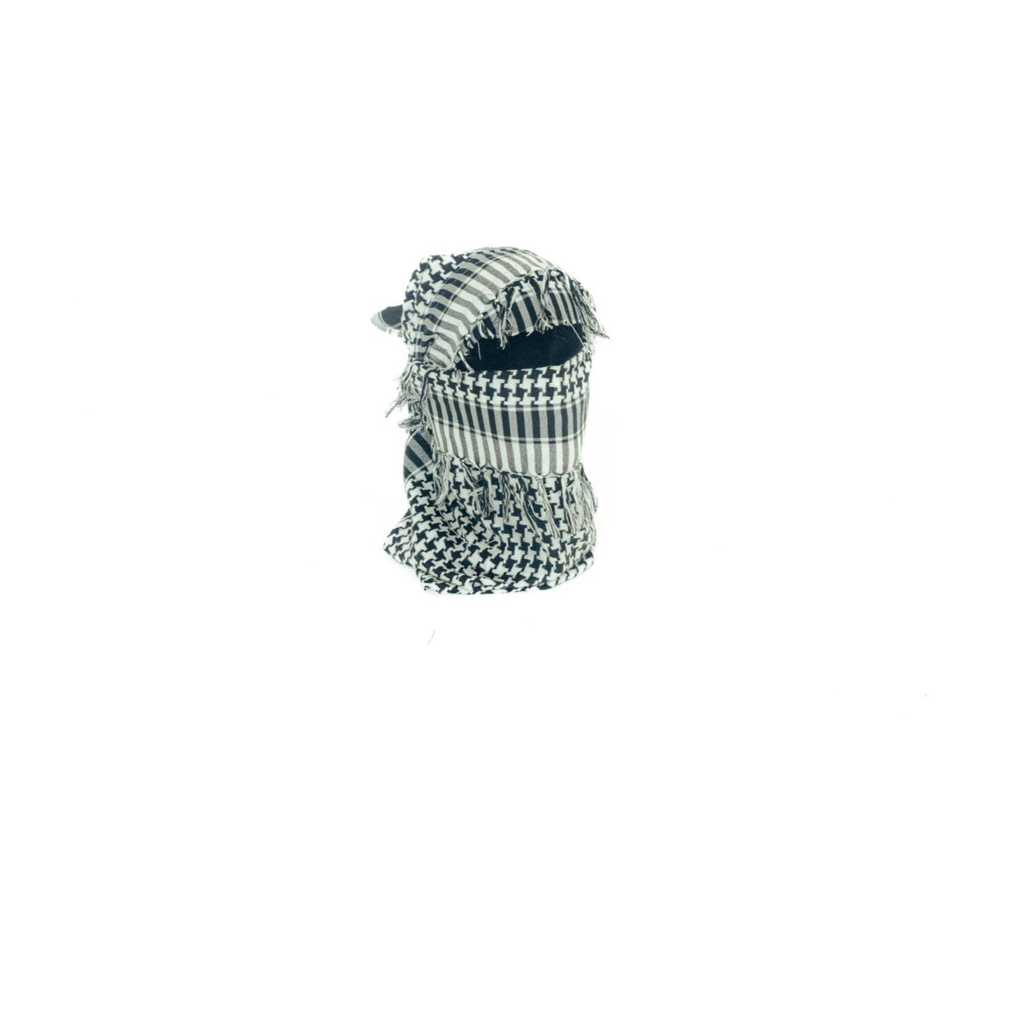 Draped Houndstooth Scarf Balaclava