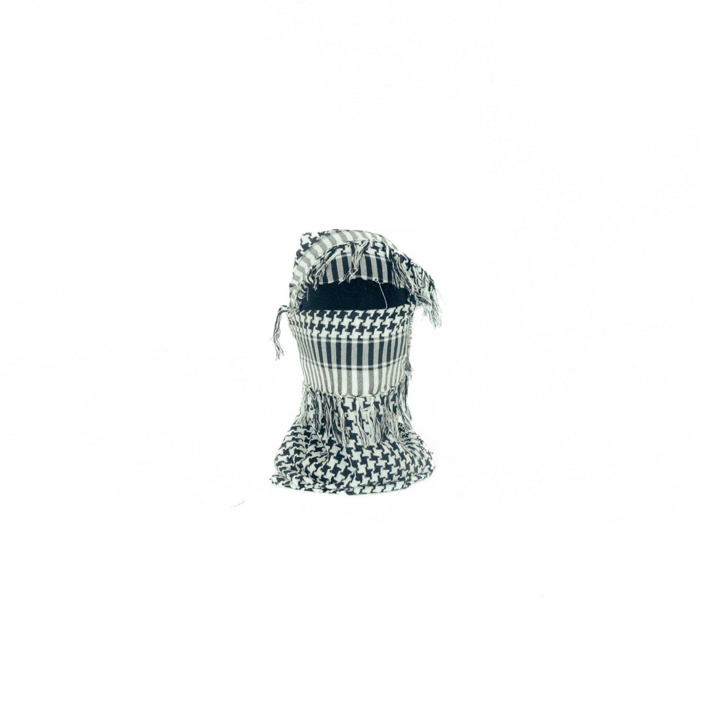Draped Houndstooth Scarf Balaclava