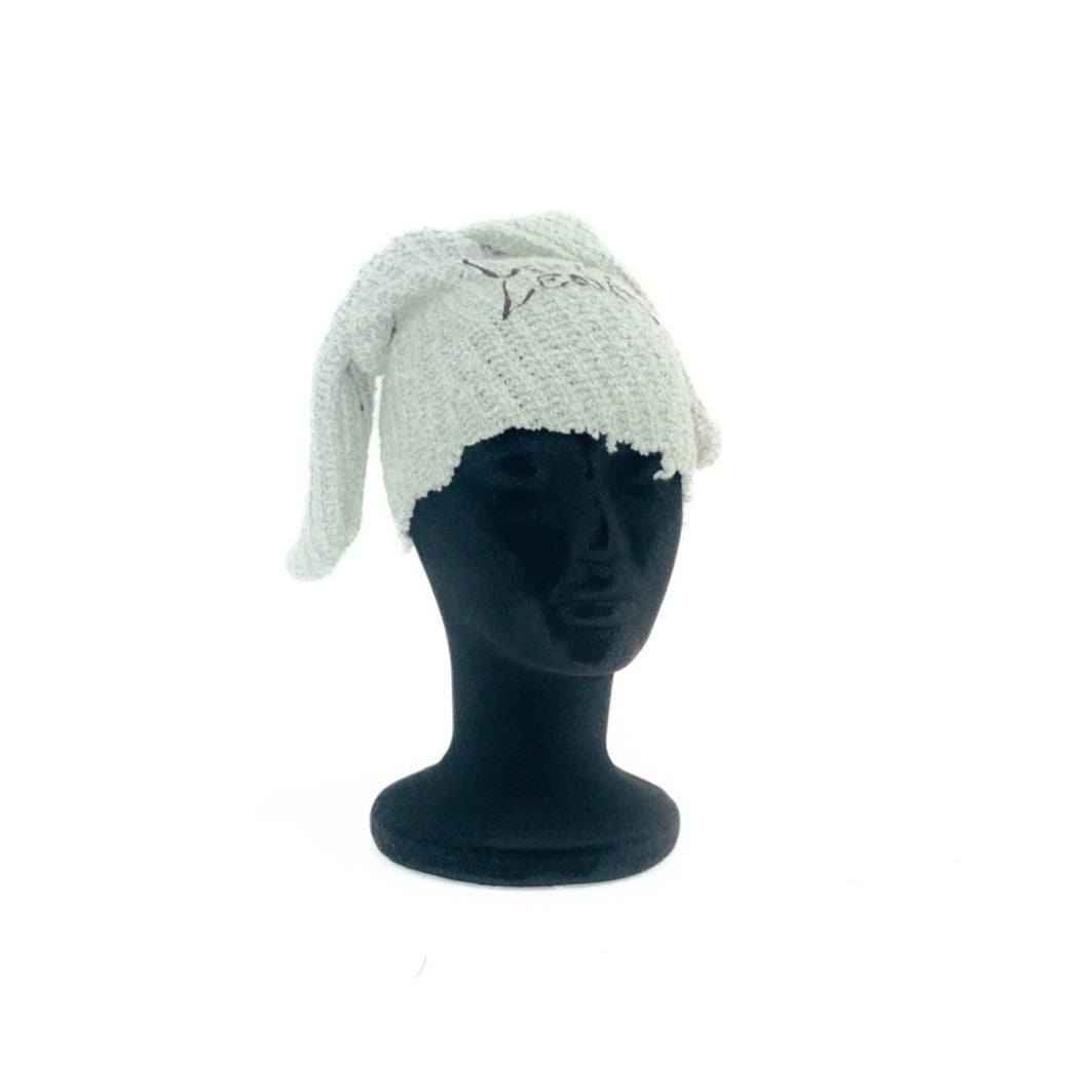 Grey Asymmetrical Bunny Eared Beanie