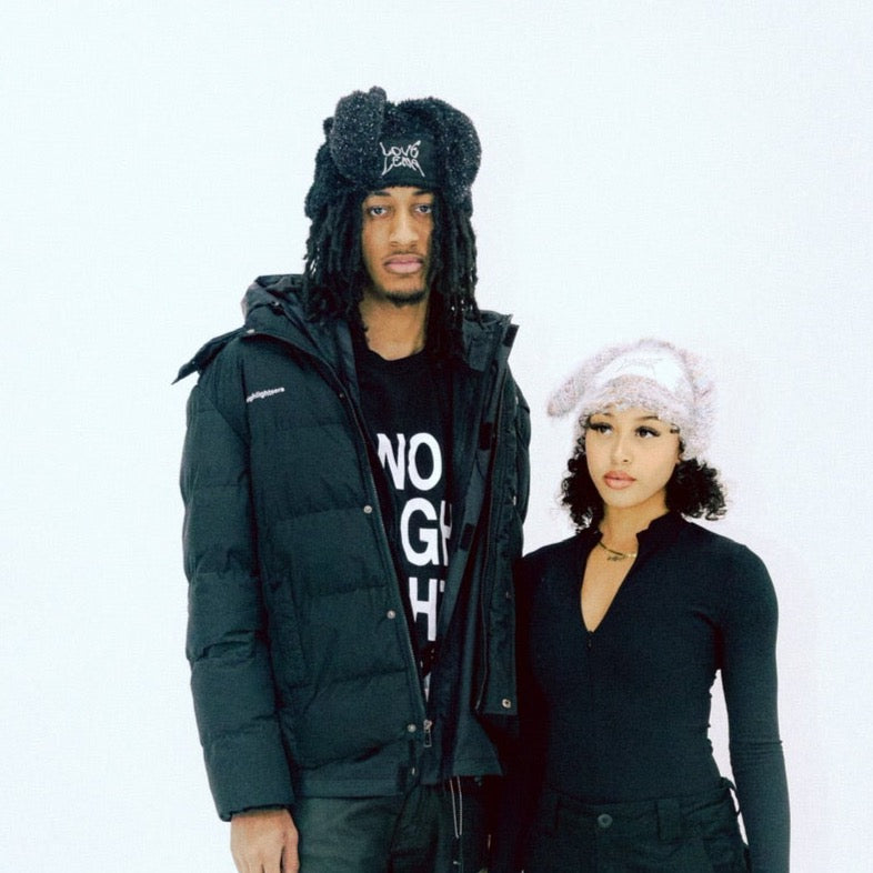 Black Bunny Eared Beanie