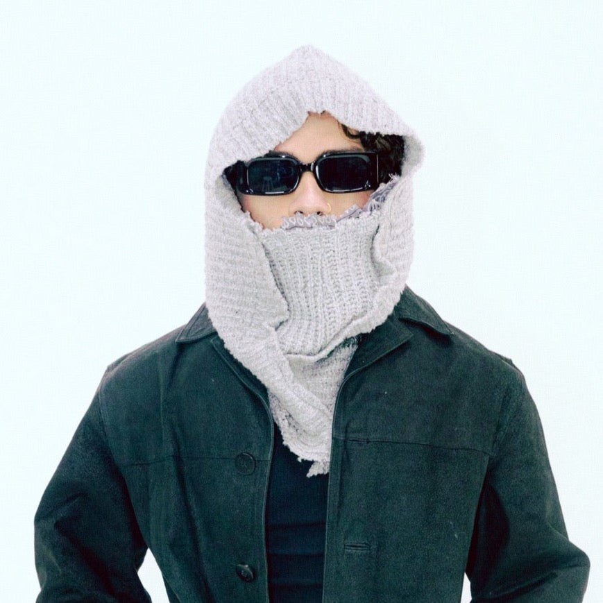 Grey Draped Balaclava
