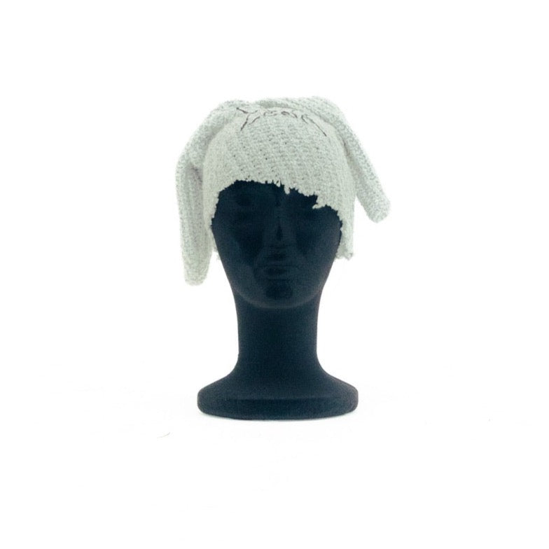 Grey Asymmetrical Bunny Eared Beanie