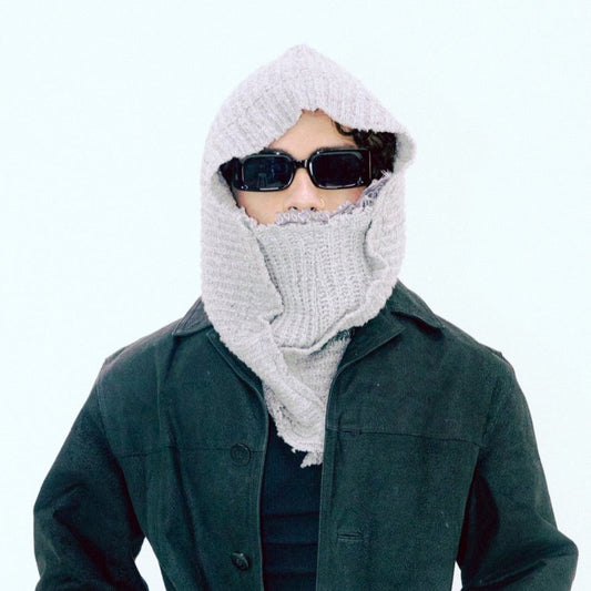 Grey Draped Balaclava
