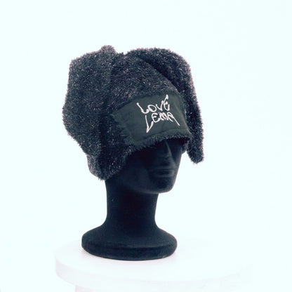 Black Bunny Eared Beanie